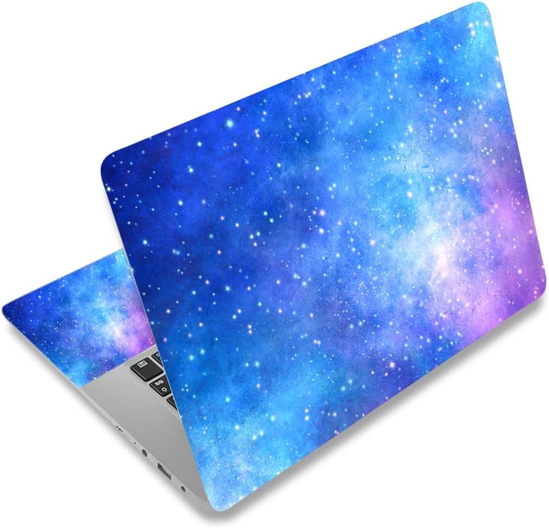 Lauspuck Laptop Skin Sticker Decal, 12" 13" 13.3" 14" 15" 15.4" 15.6 inch Personalized Universal Vinyl Notebook Skin Sticker Cover Art Protector Decal with Free 2 Wrist Pads, Nebula Galaxy - Image 1